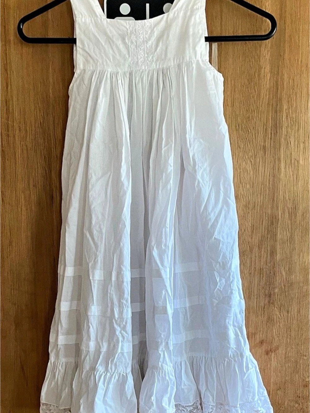 Girls White Cotton Dress Size 4